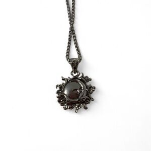 Sun & Moon Pendant Necklace Celestial Yin Yang Design Silver Finish 1.5”